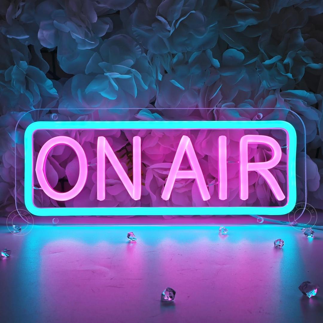 SYLHOME On Air Led Neon Light Sign Home Bedroom Man Cave Game Room Bar Pub Studio Club Wall Sign Decor Birthday Christmas Party Decoration 15.75" X 9.84" USB