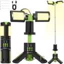 SakerPlus Portable Camping Lights with Stand, 5000LM Rechargeable LED Flashlight, 9 Color Modes, Collapsible Camping Lantern Tent Light with Magnetic Base for Power Outages, Camping & Emergency(Green)