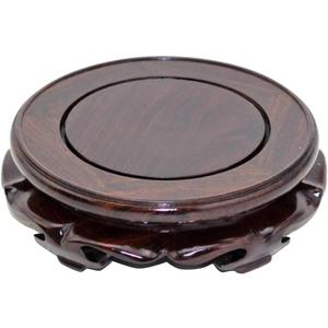 Oriental Furniture Wooden Display Stand Base Lotus Pedestal Vase Base Table Lamp Teapot Base Black Catalpa Furniture Stable Home Decoration Size4 (5.43x1.78in)
