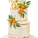 Soulchen 15 Pcs Little Cutie Is on the Way Cake Topper Set Glitter Orange Cake Topper and Simulation Citrus Decorations for Citrus Birthday Party Gender Reveal Fruit Party Supplies