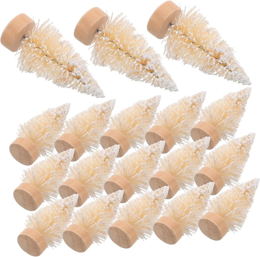 ABOOFAN 24pcs Mini Pine Tree Set Artificial Model Trees for Railroad Scenery Garden Landscape Decor Miniature Craft Accessories