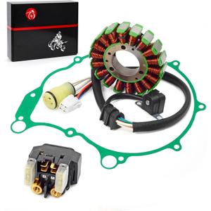 Stator & Starter Relay Cover Gasket Kit Compatible with Yamaha Raptor 660 660R 2001 2002 2003 2004 2005 5LP-81410-02-00