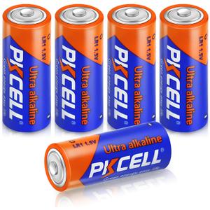 PKCELL N Size 1.5V Alkaline Batteries, 5 Pack Ultra Long-Lasting MN9100/E90/LR1 Medical Battery for Medical Devices, GPS Trackers, Flashlights, Key Fobs, 10-Year Shelf Life
