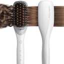 Thermal-Balance Hair Straightener Brush, 365F Professional Styling Temp with Heat Damage Protection, 200M+ Negative Ions, Anti-Frizz Ceramic Coating, Dual-Voltage, White