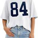 YeonYoonA Women Oversized Casual T-Shirts Crewneck Summer Tops Casual Loose Basic Tee Shirts 2024 Trendy Clothes (White, S)