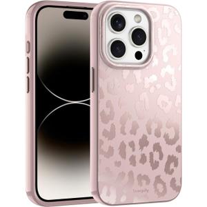 SCORPIFY for iPhone 15 Pro Max Case [Compatible with MagSafe] with Matte Nude Leopard Cheetah Print Design, Cute Magnetic Phone Cover for Women Girls, Beige Neutral Aesthetic, Cream Slim Bumper