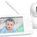 Momcozy Video Baby Monitor, 5.5 1080P Full HD Baby Monitor with Camera No WiFi, Infrared Night Vision, 5800mAh 120-hrs Battery, ECO, VOX, 2-Way Audio, 1640ft Range, Record and Rewind Locally, BM03 (BM03 with 1 Camera)