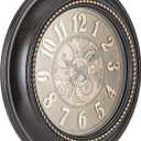 Pacific Bay Rodalben Giant Decorative Light-Weight 24-inch Wall Clock Silent, Non-Ticking, 3-D Aluminum Dial, Easy-to-Read, Quartz Battery Operated, Glass Face Cover (Bronze)