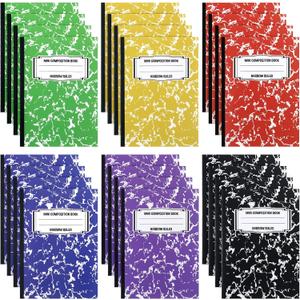 Eersida 24 Pieces Mini Composition Notebook Composition Books Small Marble Note Books Cute Journal Pocket Tiny Sized Notebooks for Kids College School Office Gifts, 3. 4 x 4. 7 Inches