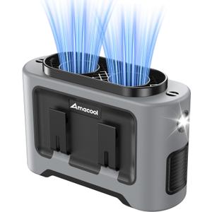 AMACOOL 14500mAh Portable Waist Fan, Strong Wind Power for Full Body Cooling Shirt Fan, 5 Speed Wearable Belt Clip on Fans, Battery Operated Personal Neck Fans for Outdoor Work Camping Travel (Gray)