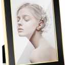 TWING 8x10 Picture Frame Gold and Black, HD Real Glass Metal Photo Frames for Tabletop Display,Ideal Gift to Halloween Family and Friends