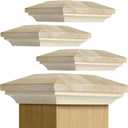Sasylvia 4 Pcs 3.5" x 3.5" Wood Newel Post Cap Fence Post Cap for Topper Top Resistant Decking Caps for Indoor Outdoor Fences Decks and Mailboxes Cover