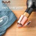 OWO Stainless Steel Wine Bottle Stopper, Reusable Wine Saver with Silicone Seal, Decorative Bottle Sealer, Keeps Fresh (Rosegold, 2 Pack)