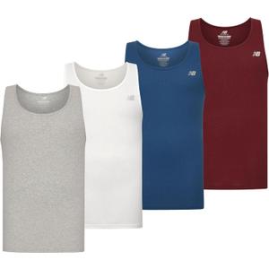 New Balance Men's Cotton Performance Rib Tank Top (Pack of 4) (L)