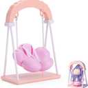 Doll Accessories for 17cm Doll, Cute Swing Car Seat Ornament Doll Accessory for Desktop Stand Gifts (Violet)