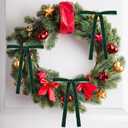 2 x 12 Pcs Green Velvet Bows for Christmas Tree 1 Inch, Vintage Christmas Tree Bows Ornaments for Wreaths Garland Holiday Home Outdoor Indoor Xmas Decorations 9 X 13 Inch (Green, 1 Inch)