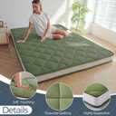 MAXYOYO 6" Extra Thick Futon Mattress Floor Mattress, Full Size Diamond Pattern Japanese Tatami Pad Roll Up Mat for Adults, Guest, Green
