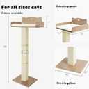 Cat Window Perch with Thick Sisal Scratching Post, Cats Hammock for Window with 3 Upgrade Suction Cups, 55" Adjustable Tall Cat Scratching Post with Large Perch, Cats Window Bed with Fluffy Cushion