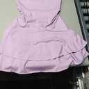 OYOANGLE Women's Sleeveless Halter Ruffle Short Dress Open Back Ruched A Line Holiday Party Dresses (Pink, S)