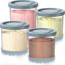 for Ninja Creami Pints and Lids-4 Pack, 16OZ Container Compatible with NC299AMZ & NC300s Series Ice Cream Makers, Extra Cups Replacement for Ninja Creamy Containers Airtight Anti-slip Dishwasher Safe