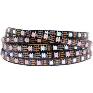 WS2812B IC RGB 5050SMD ECO Individual Addressable LED Strip Light, 16.4FT 300LED 60LED/m Flexible Full Color IP30 DC5V Black PCB for DIY Project (No Power Adapter or Controller)
