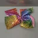 Rainbow Sequin Hair Accessories - Large 8 Inch Alligator Clips and Barrettes for Women, Teens, and Girls