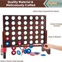 SpexDarxs Giant 4 in A Row Game, Wooden Jumbo 4-to-Score Set for Indoor & Outdoor Family Fun-Line Up Four Travel Board Games with 42 Coins & Ring Holders & Carrying Bag, 22 inches tall and 26 inches wide