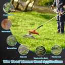 2026 Upgraded 6 Inch Indestructible Steel Wire Weed Trimmer Wheel, Heavy-Duty Weedeater Head with Universal Adapter Kit, Narrow Space Weed Moss Rust Removal for Weed Eater/Weed Wacker