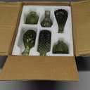 12pcs Green Glass Bud Vases Set, Small Vases for Flowers, Bud Vase for Centerpieces in Bulk, Mini Vintage Vase for Wedding Decorations, Office and Home Table Flower Dcor