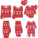PATPAT Christmas Family Matching Long-sleeve Allover Deer Snowflake Print Red Thickened Polar Light Pajamas 2 Piece Sets,
6-7 Years
