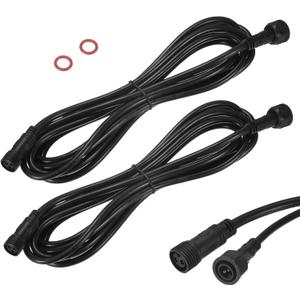 M METERXITY 2-Pack Waterproof Extension Cable, 2 Pin 9.84 Ft/3m Extension Cord Wire with 18AWG IP67 Male and Female Connectors for Outdoor Spotlights/LED Deck Lights [Black]