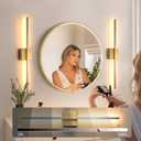 Wall Sconces Set of Two, LED Dimmable Sconces Wall Lighting, Brushed Gold Modern Wall Sconce Light for Bathroom, Living Room, Bedroom, Hardwi, 28Inch