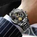 OLEVS Watches for Men with Date Luxury Big Face Waterproof Mens Wristwatch Analog Dress Two Tone Stainless Steel Man Watch Luminous Relojes De Hombre Calendar(Green/Blue/Black Dial