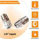 2PCS Hex Stainless Steel Nipple 3/8"NPT Male X 3/8" NPT Male Pipe Fitting 3/8 inch Stainless Steel Pipe Nipples Male Pipe Adapter Fittings Heavy Equal Nipples Connectors