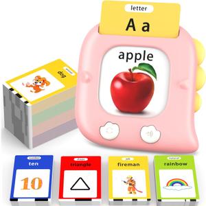 Kidzdo Toddler Talking Flash Cards with 560 Sight Word, Christmas Birthday Gifts for Ages 2-6 Girls, Autism Sensory Toys, Montessori Speech Therapy Learning Toys for 2 3 4 5 6 Year Old Kids, Pink