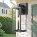 Outdoor Wall Light with Clear Glass, Anti-Rust Exterior Wall Sconce, Weather Resistant Outdoor Lantern, Exterior Lighting for Porch, Patio, Garage, Entryway (Black, 15.5" Height-2 Pack)
