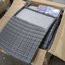 Shintenchi 5 Pieces Patio Furniture Set, Outdoor Wicker Patio Conversation Set with Ottoman, All Weather Rattan Outside Chairs with Coffee Table & Cushion for Porch, Garden, Backyard, Gray