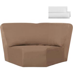 Weysat Corner Sofa Cover Stretch Corner Couch Cover Furniture Protector for Living Room Sectional Recliner Sofa Slipcover Reclining L Shape Couch Additional Seat(Light Brown,Milk Silk)