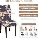 Stretch Dining Chair Covers Set of 4,Floral Print Chair Covers,Soft Removable Washable,Pet Friendly Furniture Protector,Universal Chair Slipcovers for Home, Kitchen,Ceremony Dining Room Seat