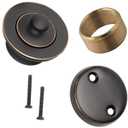 Dorence Oil-Rubbed Bronze Tub Drain Stopper Kit - Universal Tip Toe Bath Drain Stopper and Cover, Bushing, Face Plate, Conversion Kit with Three Screws - with Conversion Parts