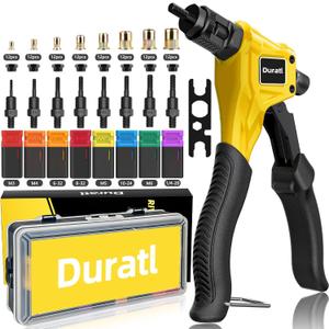 Rivet Nut Tool Kit, 8-Inch Hand Rivnut Tool for Tight Spaces, Nutsert Tool Kit with 96pcs Rivnuts, 8 Metric & SAE Mandrels (M3-M6, 6-32, 8-32, 10-24, 1/4-20), Durable Carrying Case Included (Yellow)