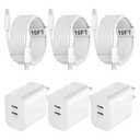 USB C Charger for iPhone 16/15 Pro Max Charger Fast Charging, 20W C Charge Block with 10FT USB C to C Cord Cable Compatible for iPhone 16 15 Pro Max/16 15 Pro/16 15 Plus/16 15, 2 Pack