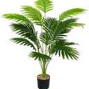 Zelihrdu Artificial Areca Palm Plant Silk Fake Potted Faux Tree in Pot for Indoor Outdoor Modern Decoration House Living Room Home Decor Wedding Office Floor Garden (21" Green)