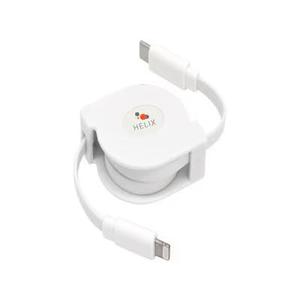 Helix Retractable USB-C to Lightning Cable, 91.44 cm, White