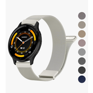 Meliya Stainless Steel Metal Watch Band for Garmin Vivoactive 4, Venu 3, Venu 2, Forerunner 255/265 Smart Watch - Compatible With Men and Women