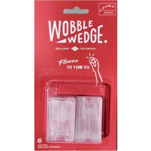 Wobble Wedges Flexible Plastic Shims  Leveling Shims for Home Improvement, Furniture Levelers, Tables, and Toilets  Made in USA Plastic Wedges for Appliances (Clear, 6Pack)