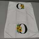 Z-synka Monogrammed Sunflower Hand Towels,Ini-tial O Tea Towel Letter Kitchen Towels,Sunflower Gifts for Women,Monogram Dish Towel 17x23 Inch,Kitchen Bathroom Decorative Ini-tial Gifts for Mom Wife Pack of 3