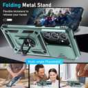 Janmitta Compatible with Samsung Galaxy S26 Ultra Case Built in Slide Camera Lens Cover+Screen Protector+Finger Ring Holder Kickstand,Heavy Duty Shockproof Full Body Phone Cover,2026 Dark Green