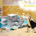 12Pcs Modular Kids Play Couch Multifunctional Foam Toddler Sofa Convertible Kids Sofa Playroom Bedroom Furniture Floor Foam Explorer Couch with Building Fort Feature for Boys and Girls (Light Gray)