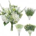 4 Kinds 55PCS Silk Hydrangea Artificial Flowers Eucalyptus Stems, Fake Flower Suitable for Vase Bedroom Kitchen Decor Home Party Table Wedding Decor DIY Floral Decoration